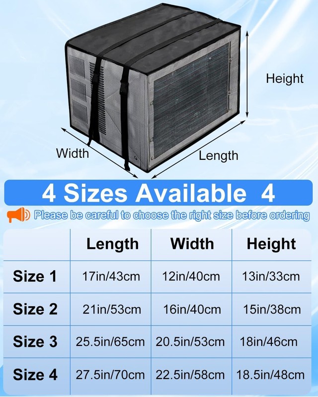 Mesh Window AC Cover, U-Shape Air Conditioner Outdoor 17W x 12D x 13H, Black gallery