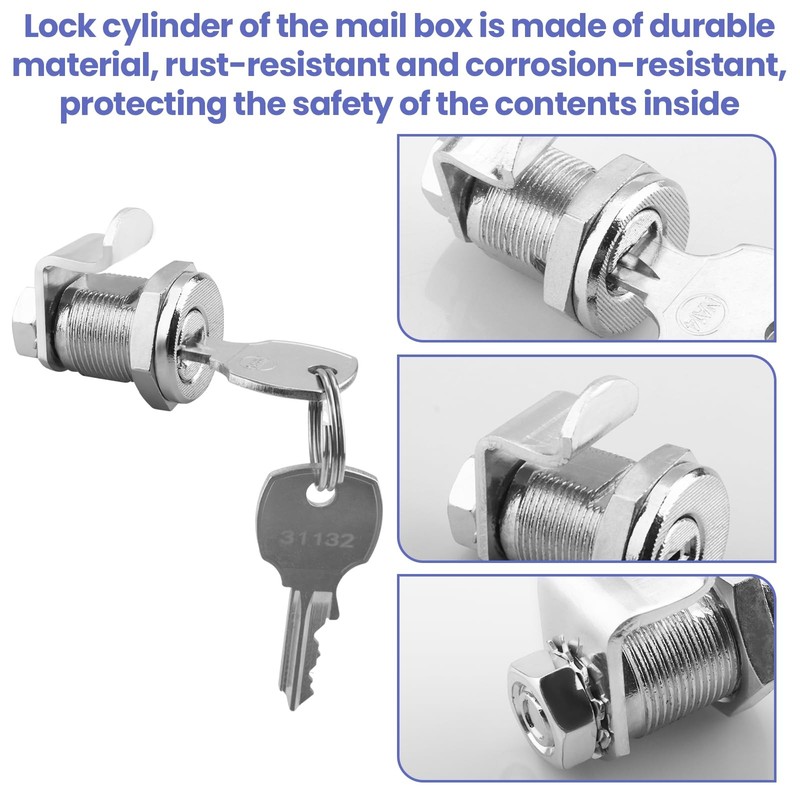 2 PCS Mailbox Lock 4573 Replacement Keys Fits PrimeLine S 4573 90 Rotation gallery