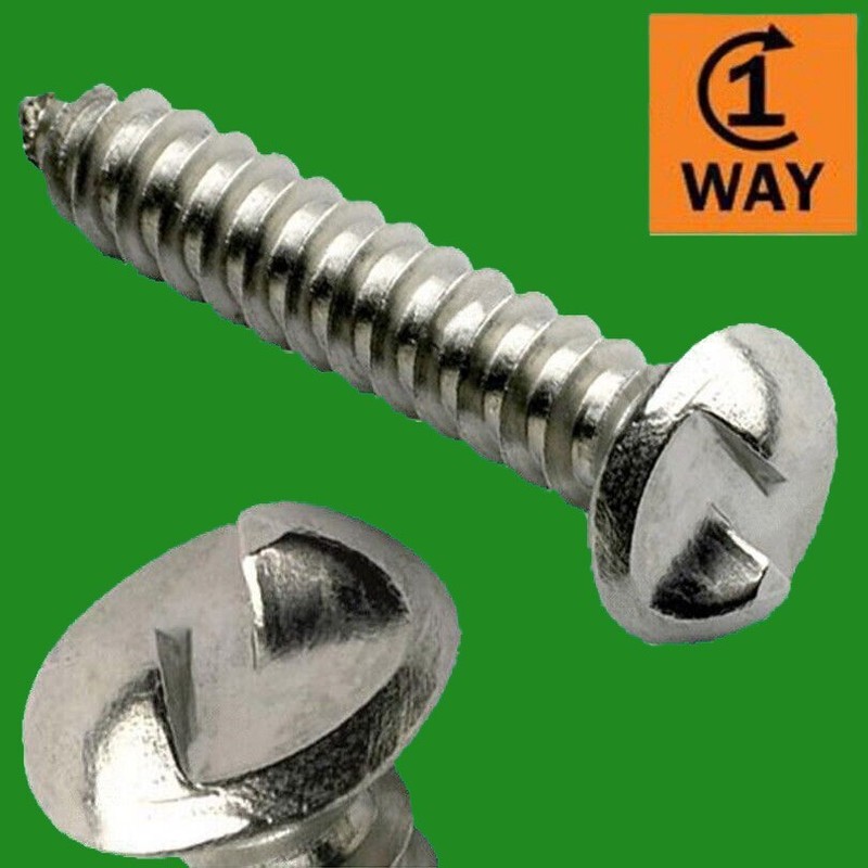 30x One Way Security; Screws In But Not Out, Tamper & Vandal Proof, No.8 1″ 25mm