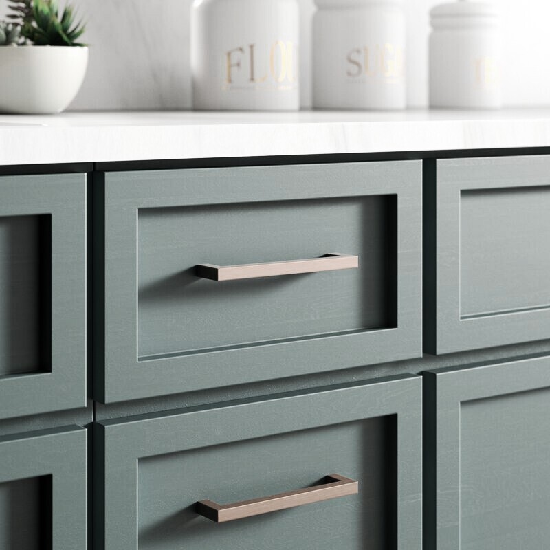 Square Bar Pull Handle Kitchen/Bathroom Cabinet Hardware Modern Black/Nickel KPT gallery