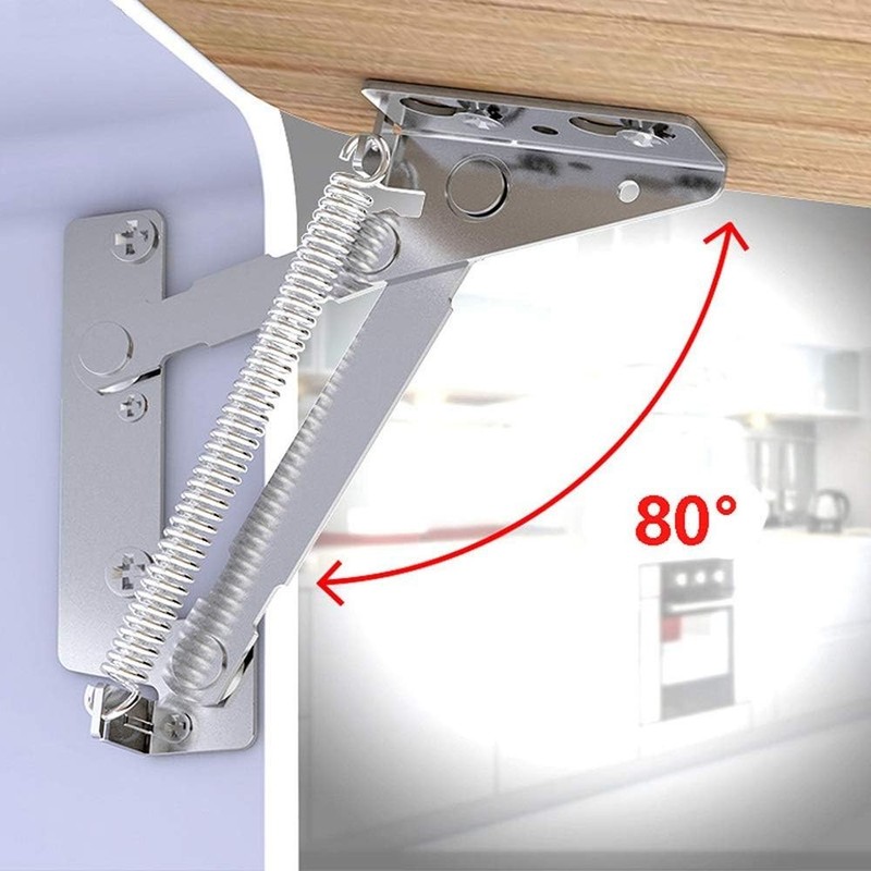 2 High-Strength 80° Foldable Lifting Brackets - Nickel Stainless Steel Hinges gallery