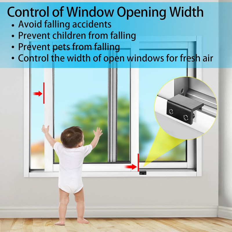 Window Locks,4 Pack Sliding Window Locks with Key for Vertical & Horizontal Slid gallery