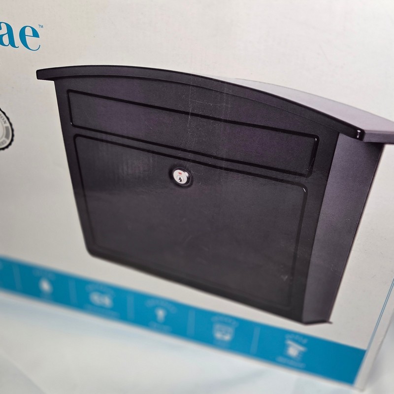 Architectural Mailboxes Dal Rae Galvanized Steel, Locking Wall Medium, Black New gallery