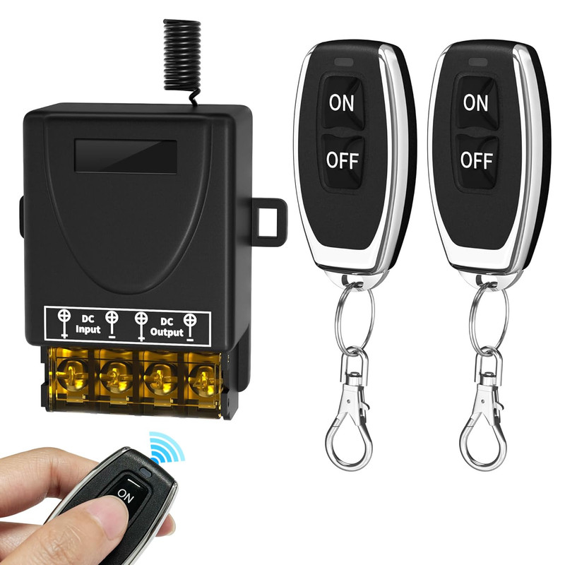 30A 12V Wireless Remote Control Switch Kit Heavy Duty Relay with 2 Remotes 328Ft gallery