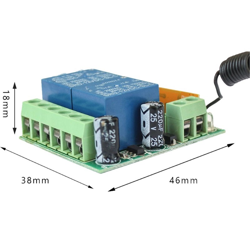 12VDC 2CH Relay Receiver Wireless Remote Control Switch Module RF Transmitter US gallery