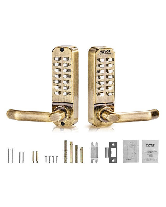 VEVOR Mechanical Keyless Entry Door Lock 14 Key Door Lock for Outdoor Fence