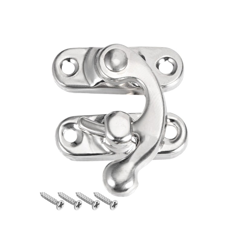 5 Pcs 42x37mm Retro Right Latch Hook Hasp Swing Arm Latch w Screws for Furniture