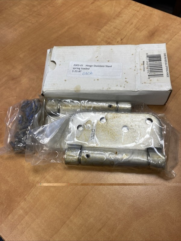 2003-1 Hinge-stainless Steel Spring Loaded 2pc All New But One Without The Box