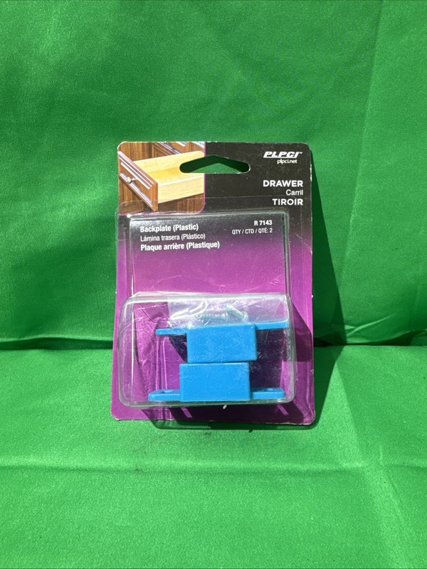 1 in. L Drawer Track Back Plate 2pk R-7143