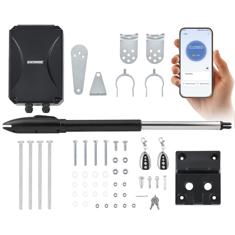 CO-Z Automatic Single Swing Gate Opener with APP Control for 660lb 18ft Gates