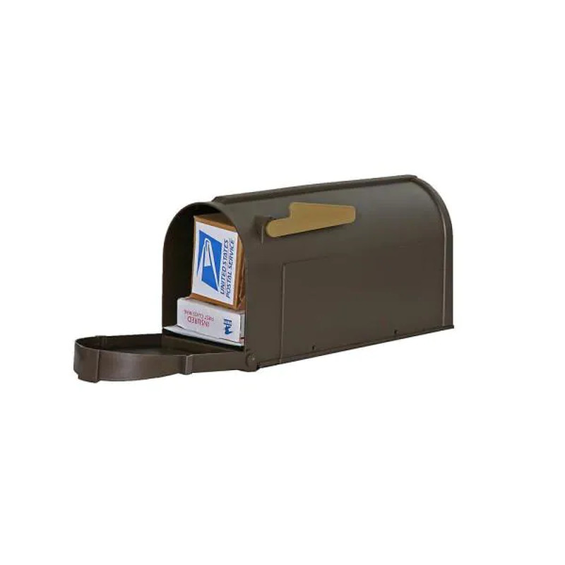 Postal Pro Post-Mount Hampton Mailbox in Bronze with Gold Lettering gallery