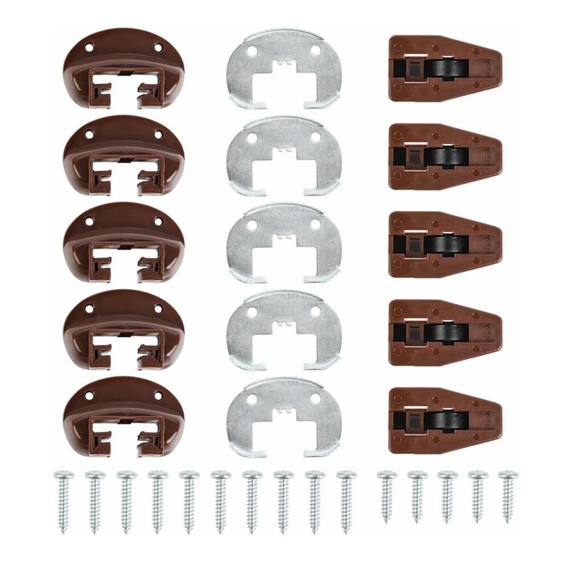 5 Sets Drawer Guide Kit Metal Back Plate Stop Roller for Rite-Trak II #168 C300