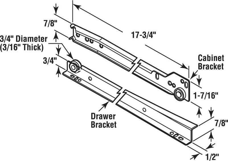 Smooth-Gliding R 7211 Drawer Slide Kit - Easy Install, Fits Most Drawer Systems gallery