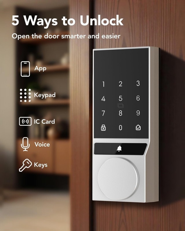 G5 Smart Locks Front Door Smart Deadbolt with Built-in Wi-Fi Electronic Keypad gallery