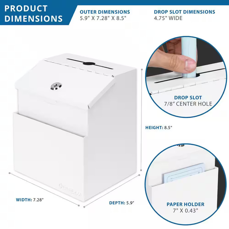 Suggestion and Ballot Drop Box with Paper Holder and Key Lock gallery