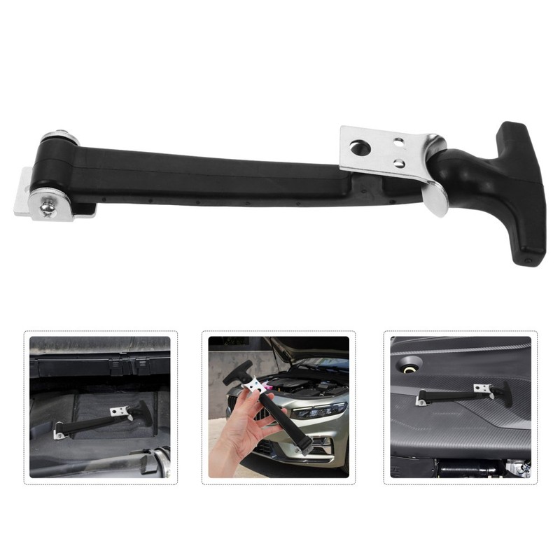 Rubber Hood Latch Handle Replacement Fastener for Car Hood Secure Locking Black