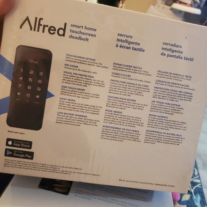 Alfred DB1 Smart Home Touchscreen Deadbolt - NEW gallery