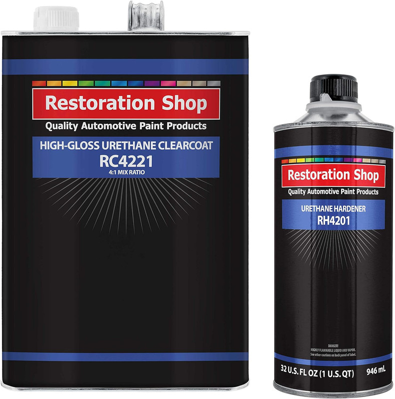 2.1 VOC High Gloss Automotive Urethane Clear Gallon Kit with Hardener Nets Out 1