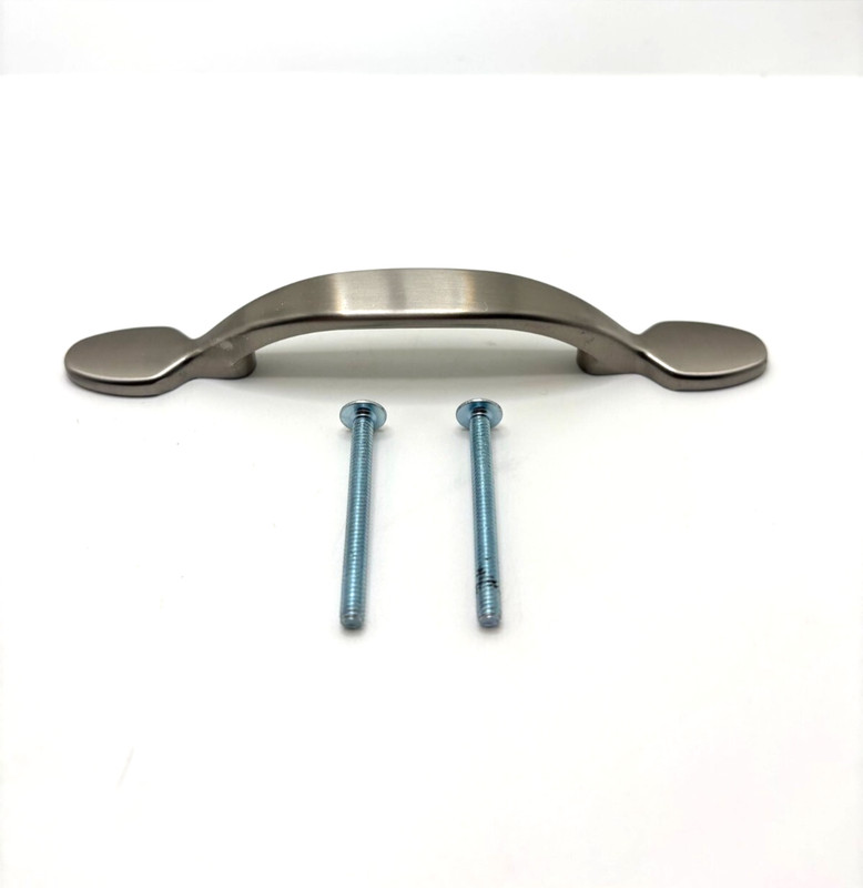 (65) Kitchen Cabinet Drawer Handles Pulls Brushed Nickel Half Round