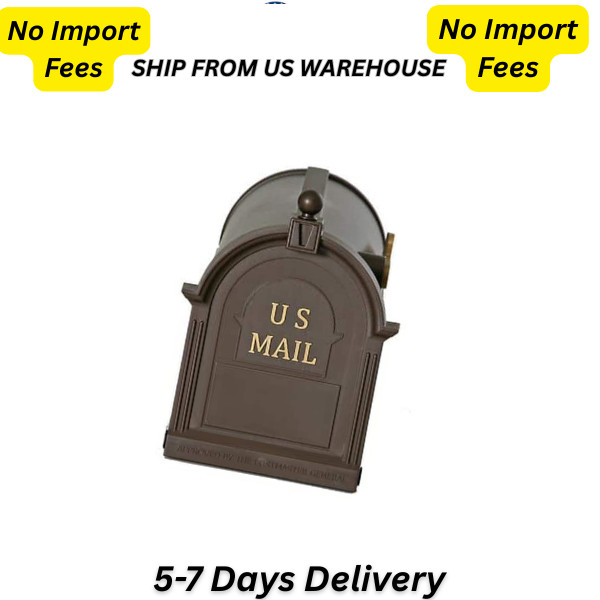 Bronze Post Mount Mailbox, Large, Keeps Mail Dry, Heavy Duty for Rural
