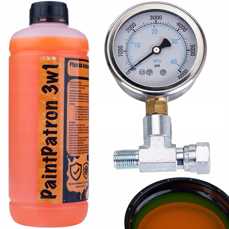 1/4″ Linear Pressure Gauge Set – Glycerin | 0-40 MPa | for Sprayer