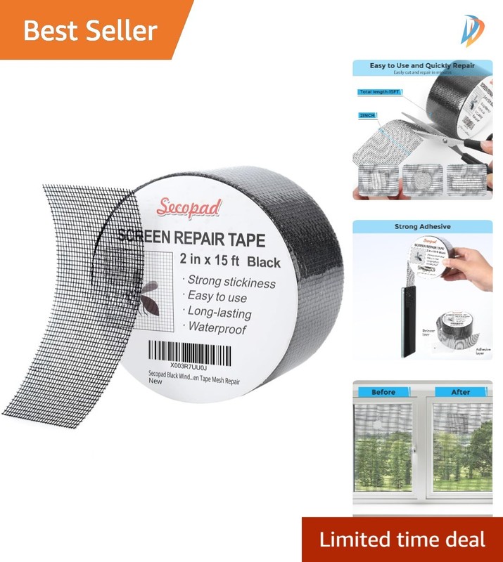 Ultra Strong Waterproof Window Screen Repair Tape – 2in x 15ft for Quick Fixes