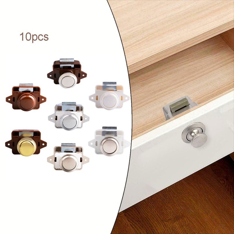 10* Easy To Operate Push Button Catch Locks For Cabinets And Drawers gallery