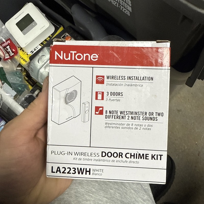 NuTone Plug-In Wireless Chime Kit – Model LA223WH – WHITE 3-Doors Door Bell
