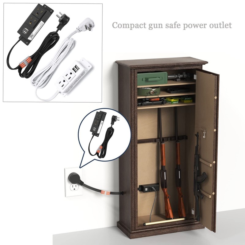 Gun Safe Accessory Electrical Power Outlet Kit Black, Wall Mountable Socket S... gallery