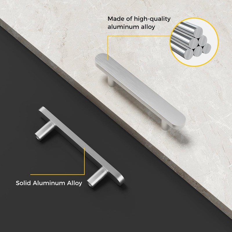 10 Pack Kitchen Cabinet Handles Brushed Nickel Cabinet Pulls 3 Inch Hole Cent... gallery