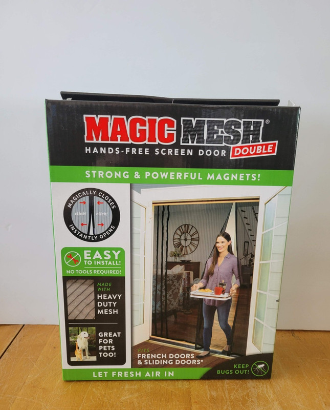 Magic Mesh Double Hands Free Magnetic Screen Door Fits French and Sliding Doors