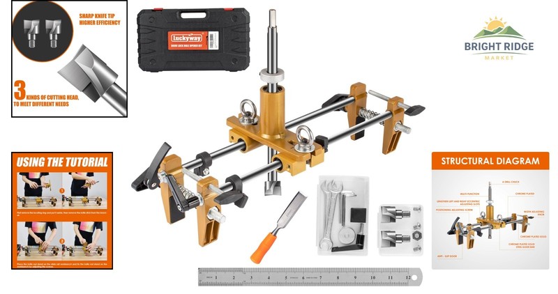 Door Lock Installation Kit with Mortising Machine and 3 Drill Bits for Wood gallery