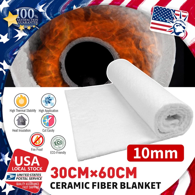 Length 23.6″ Ceramic Fiber Insulation up to 2500°F Fireproof Insulation Blanket
