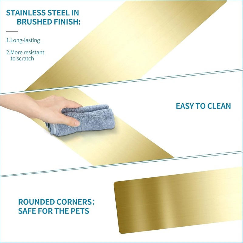 2 Pcs Door Scratch Protection Plate 3" x 12", Stainless Steel Push Plate, Self A gallery