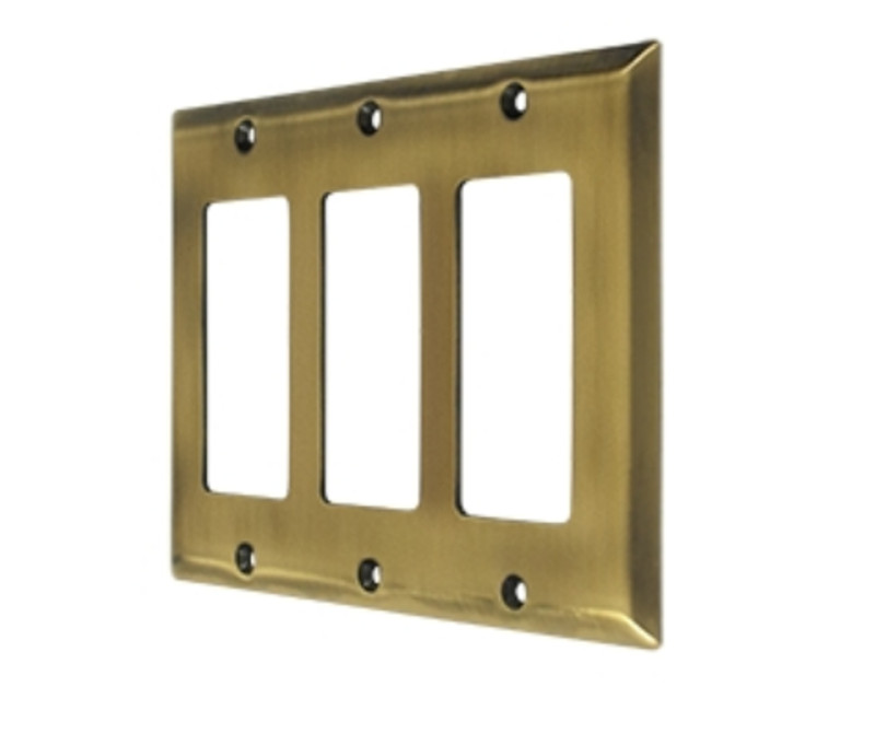 Switch Plate Triple Rocker Plate Only Solid Brass 9 Finishes gallery
