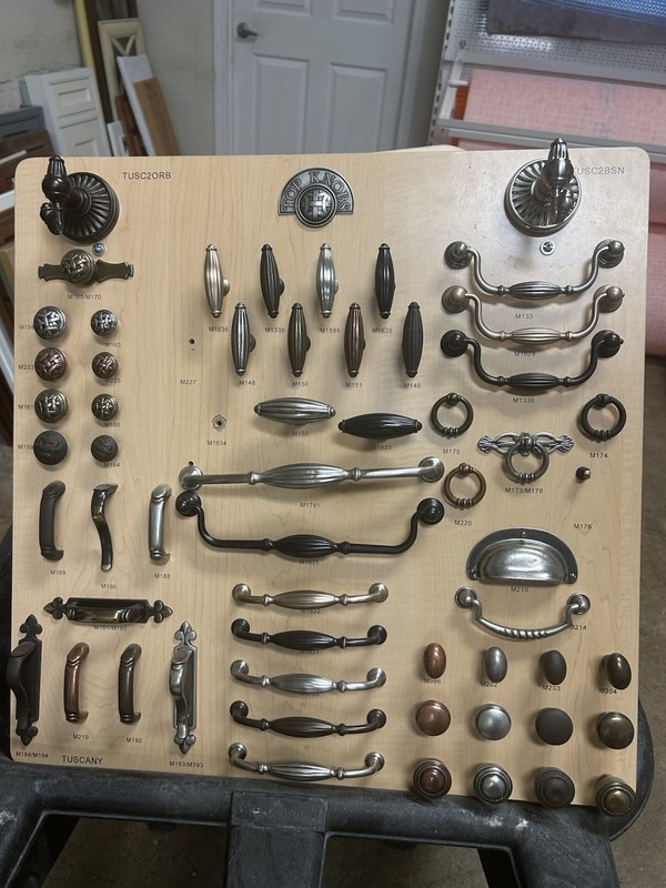 Top Knobs Cabinet Pulls And knobs From Display (Display Board Not Included).
