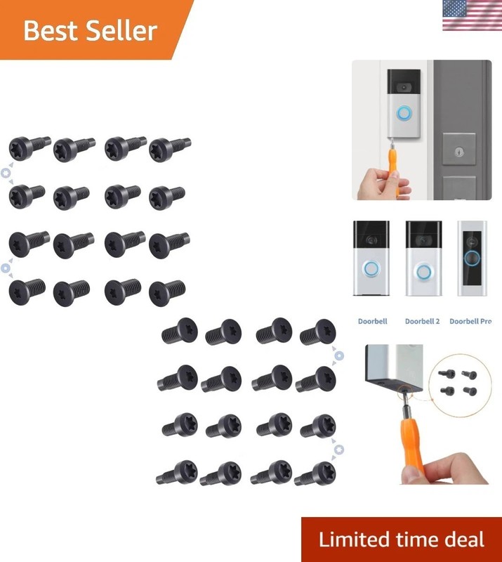 Multi-Size Security Screw Kit for Video Doorbells – 32 Pieces, T6 & T15 Included