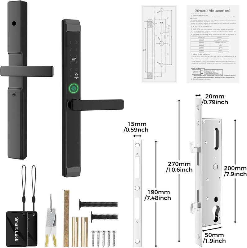 Sliding Door Smart Lock, Sliding Glass Door Lock with Fingerprint App Control gallery
