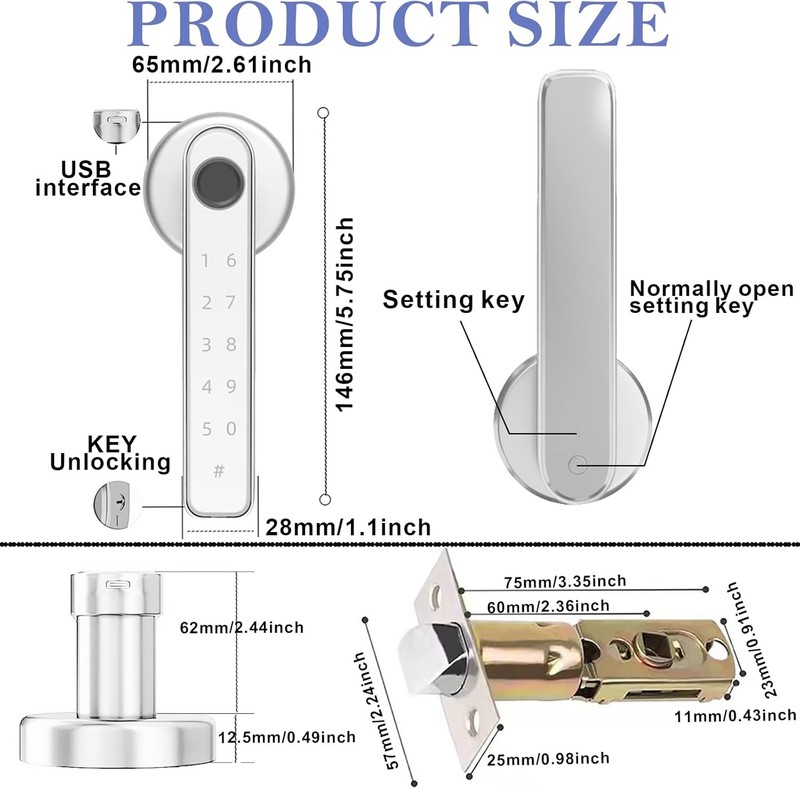 Fingerprint Door Lock Biometric Smart Door Lock Digital Keypad Door Lock gallery