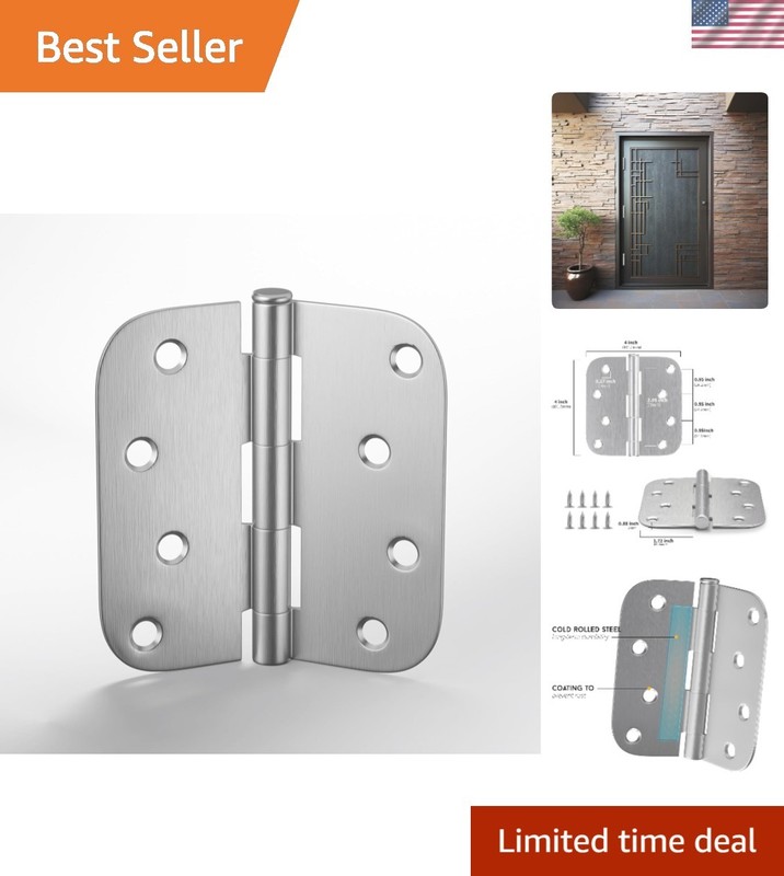 4″ x 4″ Satin Nickel Door Hinges – Heavy Duty with Matching Screws