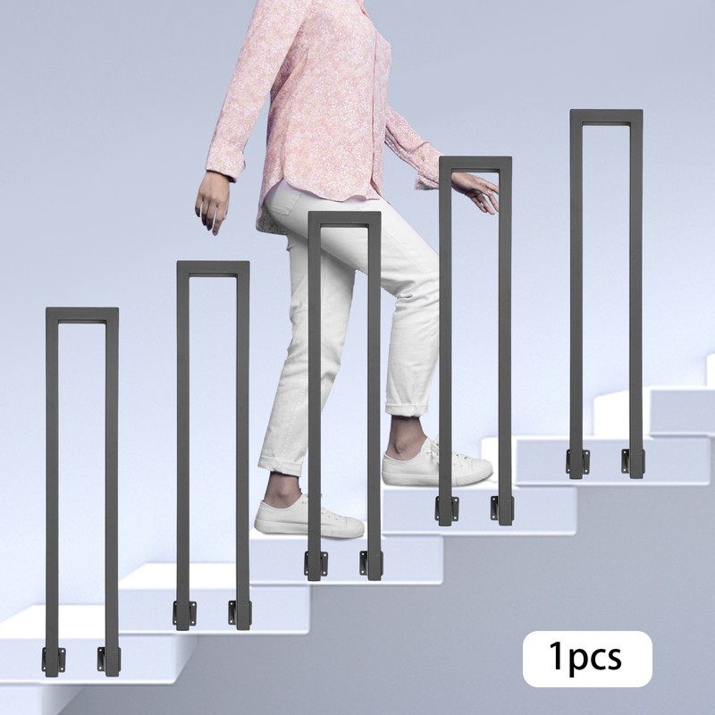 Side Mount Stair Railing, Hand Rail Guardrail, Decorative Railing 85*20cm Black~