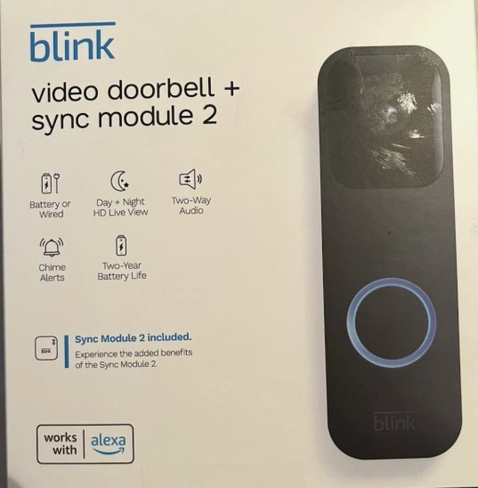 Blink Video Doorbell + Sync Module 2 | Two-year battery life, Two-way audio, HD