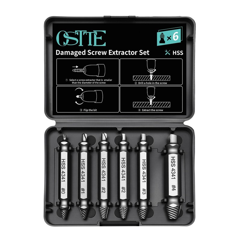 Damaged Screw Extractor Set 6PCS, Stripped Screw Extractor, Easy Out Removal …