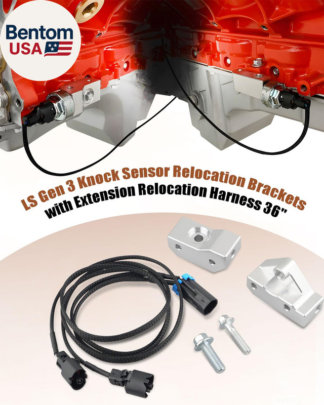 Gen 3 Knock Sensor Relocation Bracket Kit Fit for Engine RPO LS1 LS6 LQ9 LM7 L59 gallery