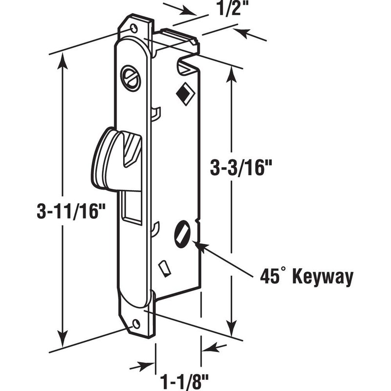 E 2014 Mortise Lock - Adjustable, Spring-Loaded Hook Latch Projection for Sli... gallery