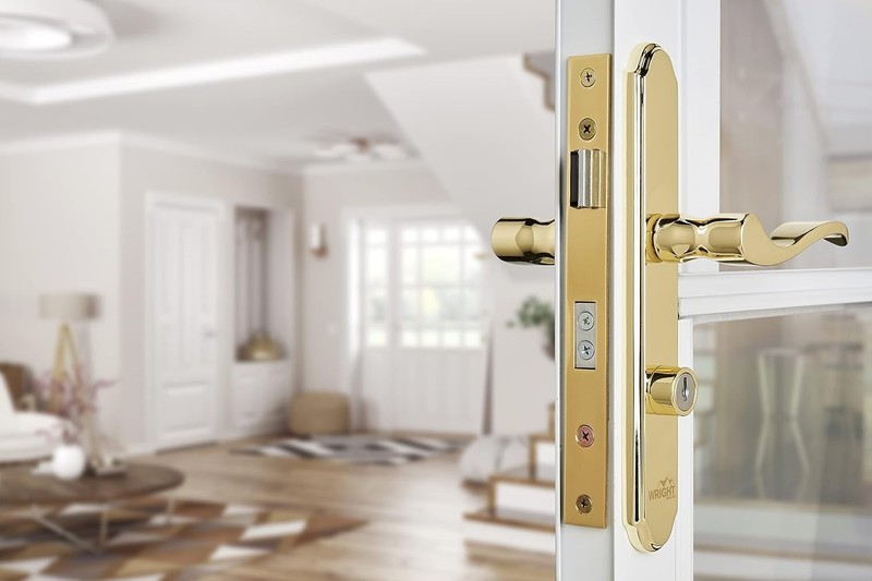 Serenade Mortise Keyed Lever Lock Set, Polished Brass gallery