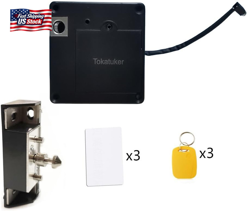 Invisible Cabinet Lock, Hidden NFC Lock DIY RFID Latch with USB Cable Power for gallery