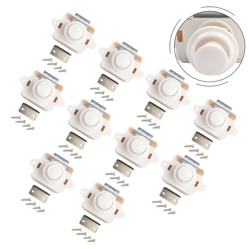 10* Easy To Operate Push Button Catch Locks For Cabinets And Drawers gallery