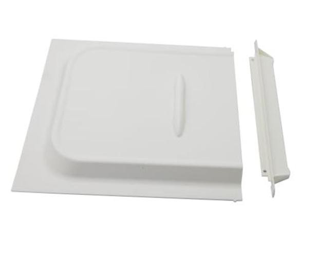 RV Screen Door Slide 12 inch Panel with Handle Slide Stop Set White for gallery
