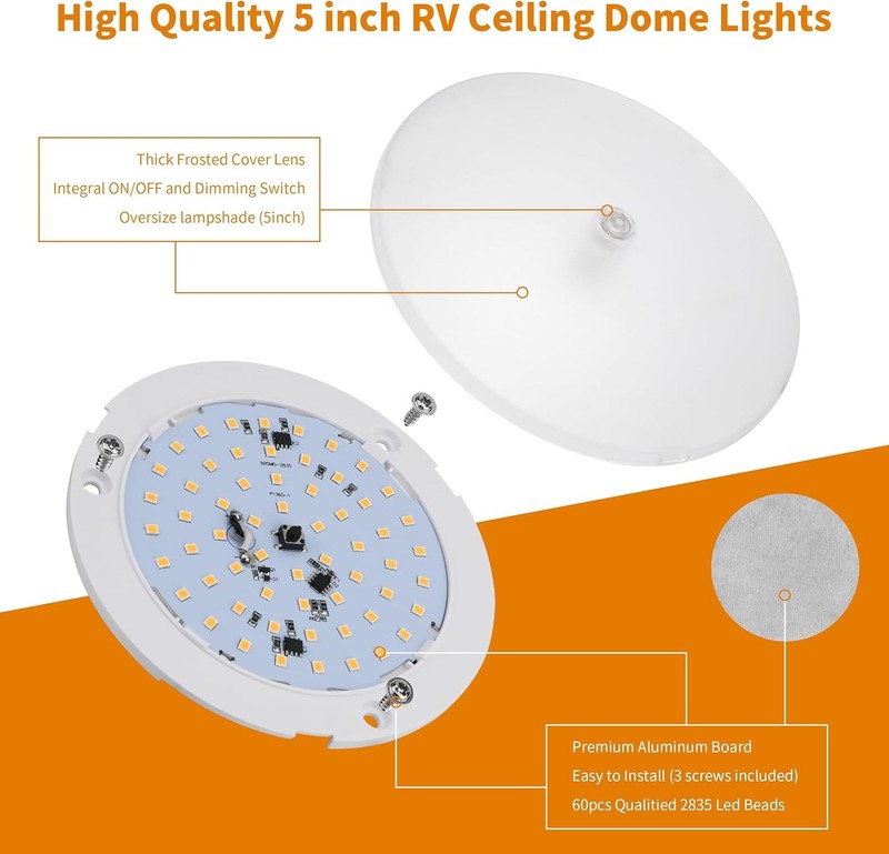 Interior 5 Inch LED Ceiling Puck Light Dim Size: 2 Pack, Warm White 2700-3200K gallery